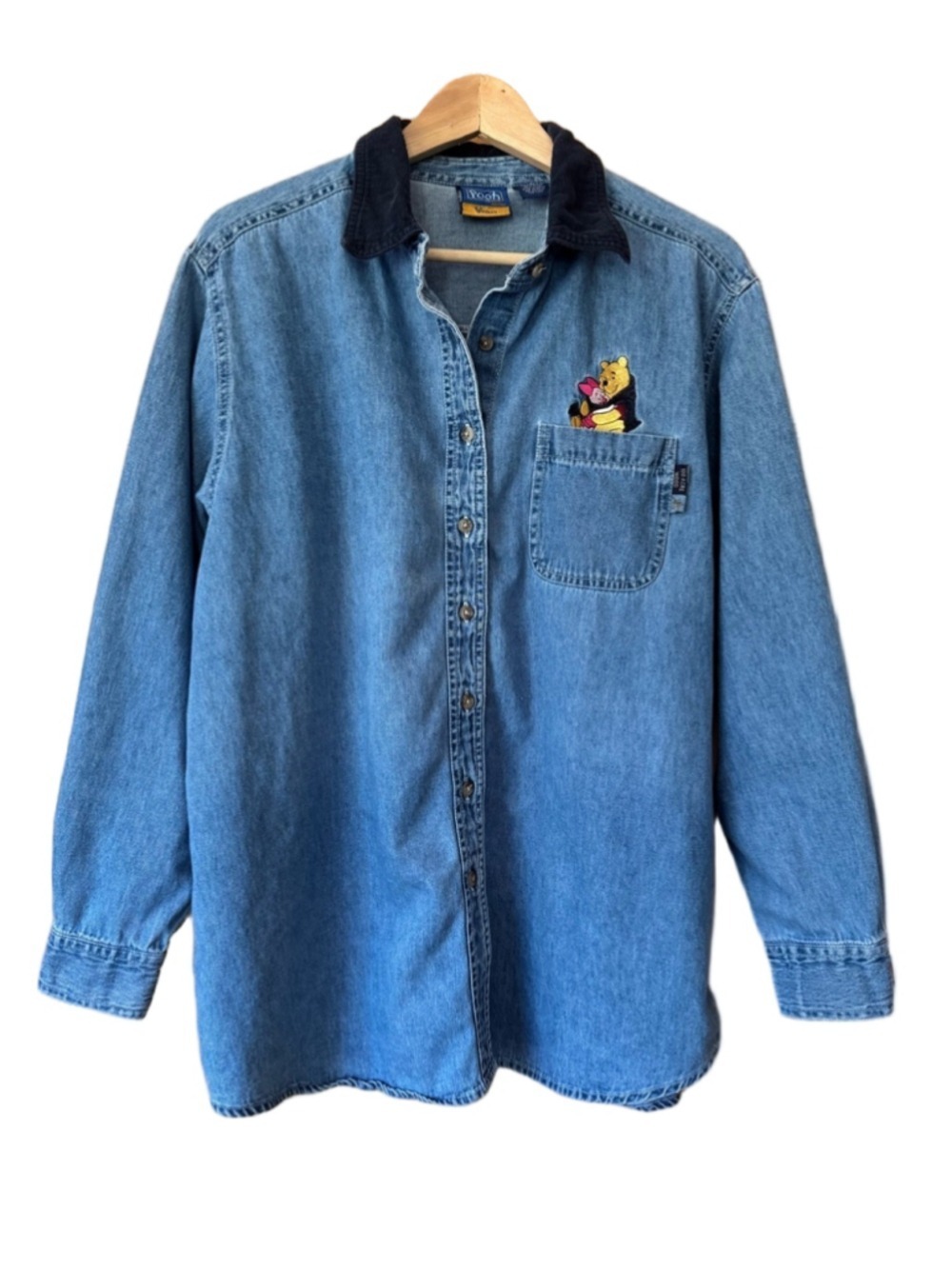 Disney Denim Shirt with Embroidered Pooh, Piglet and honeypot graphic size 20